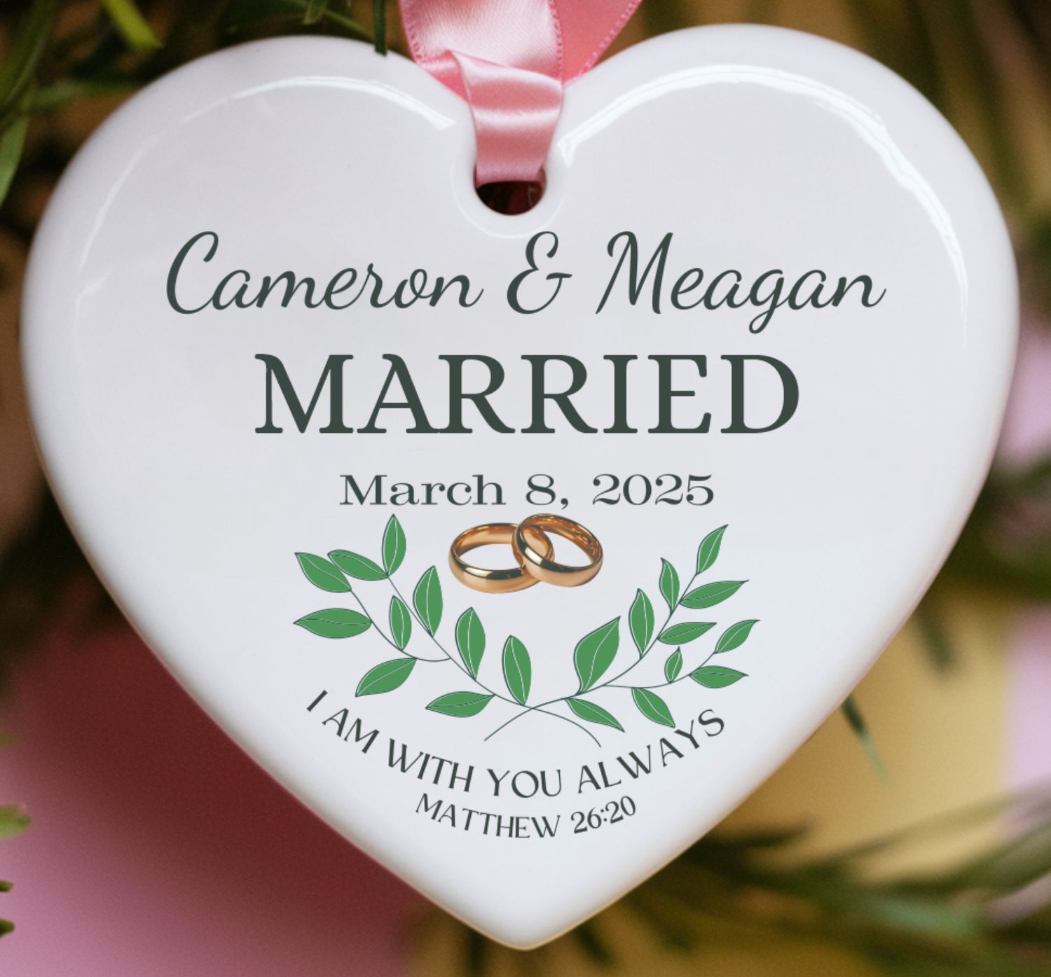 Personalized Newly Married Ornament: Christian Wedding Keepsake