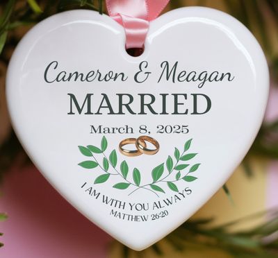 Personalized Newly Married Ornament: Christian Wedding Keepsake