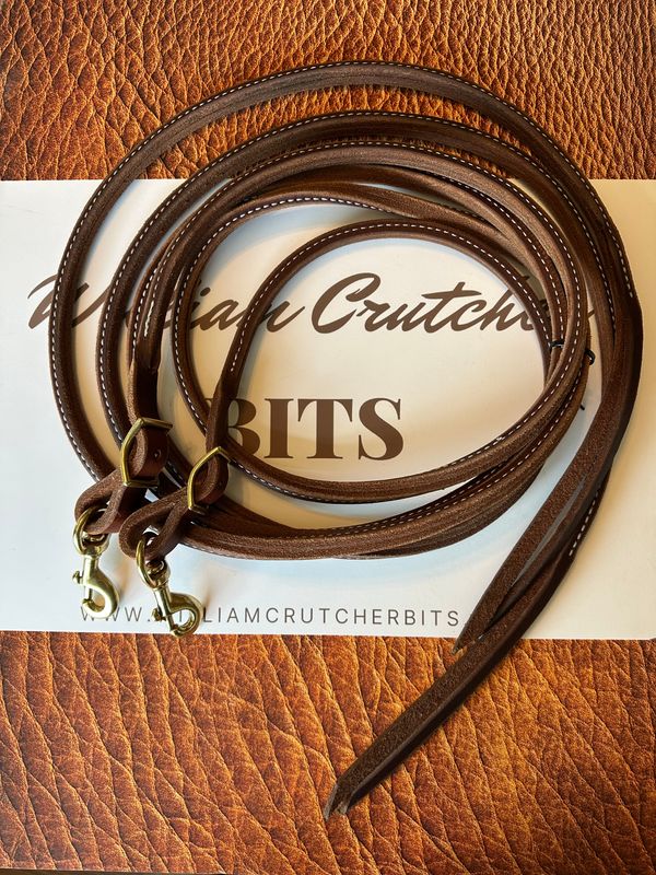 #401 leather split reins 3/8&quot; diameter