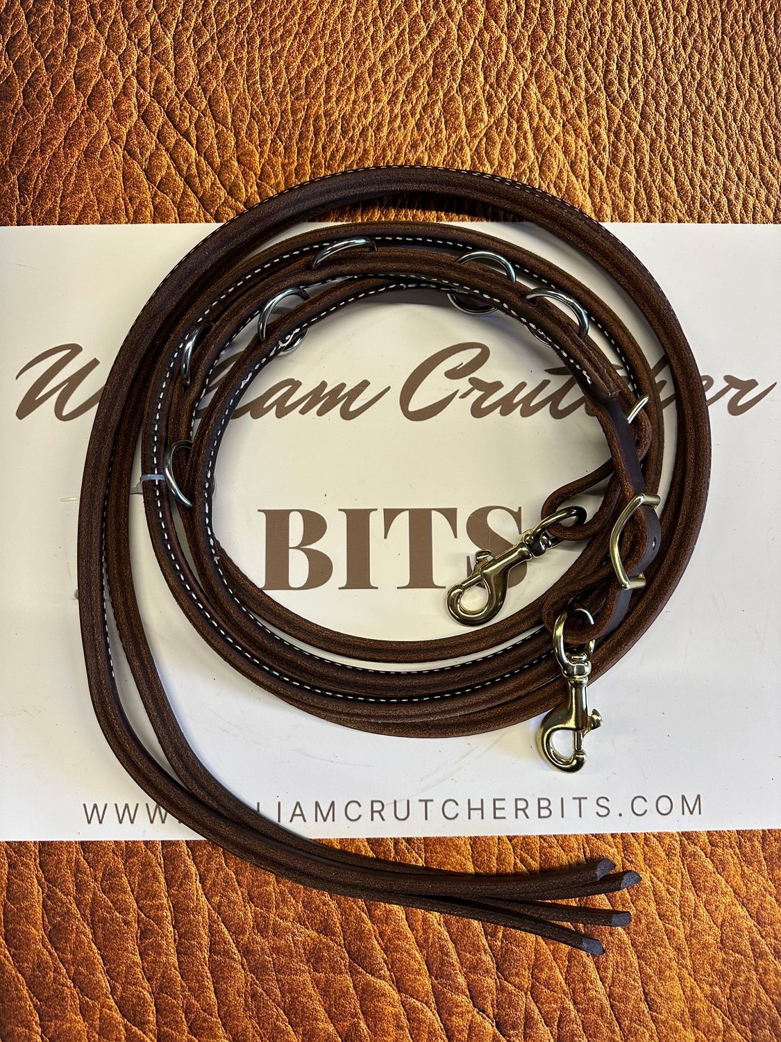 #344 split leather martingale reins 5/16”