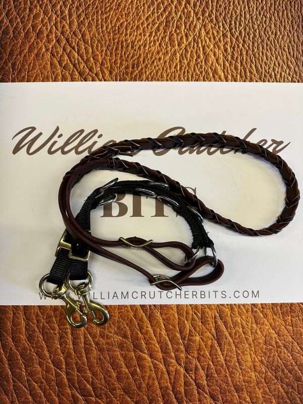 #343 Laced leather martingale reins