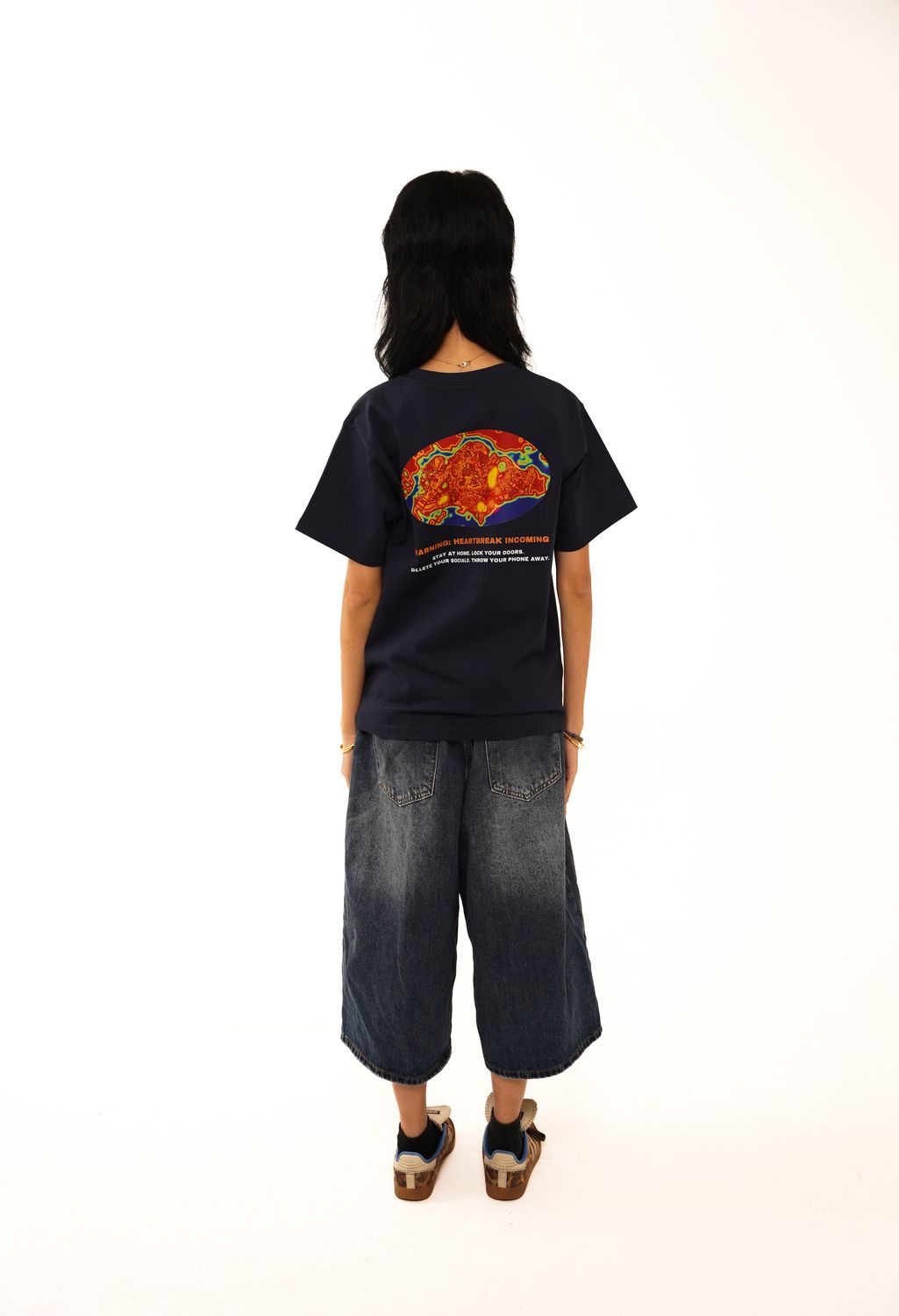 Heartbreak Incoming Oversized T-Shirt (Blue)