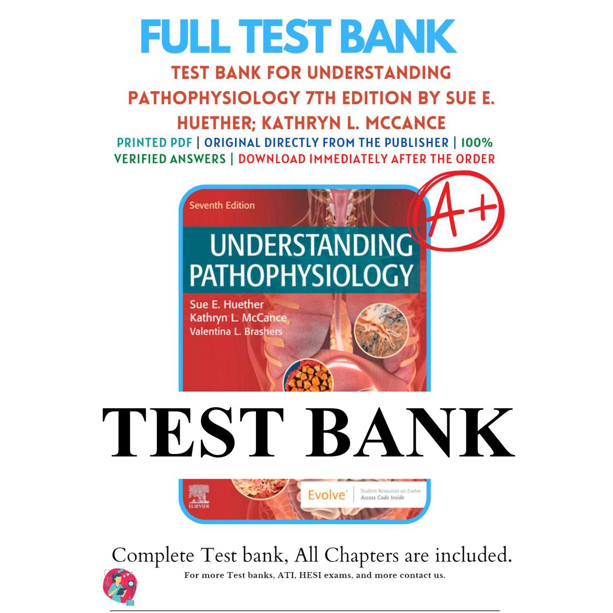 Understanding Pathophysiology 7th Edition by Sue Huether Test bank | All Chapters