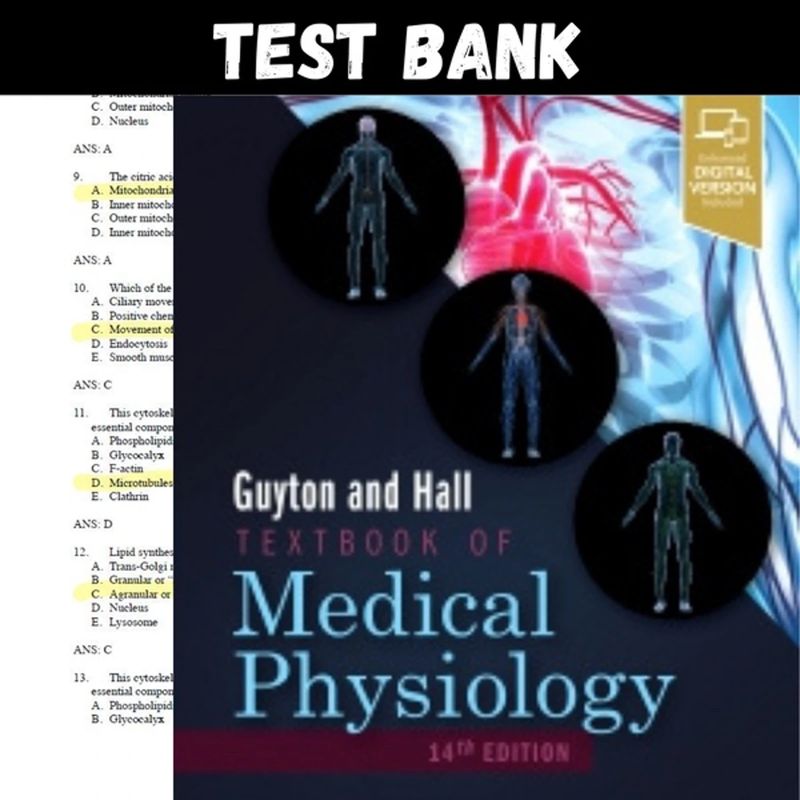 Test bank 2025 Guyton and Hall Textbook of Medical Physiology 14th Edition