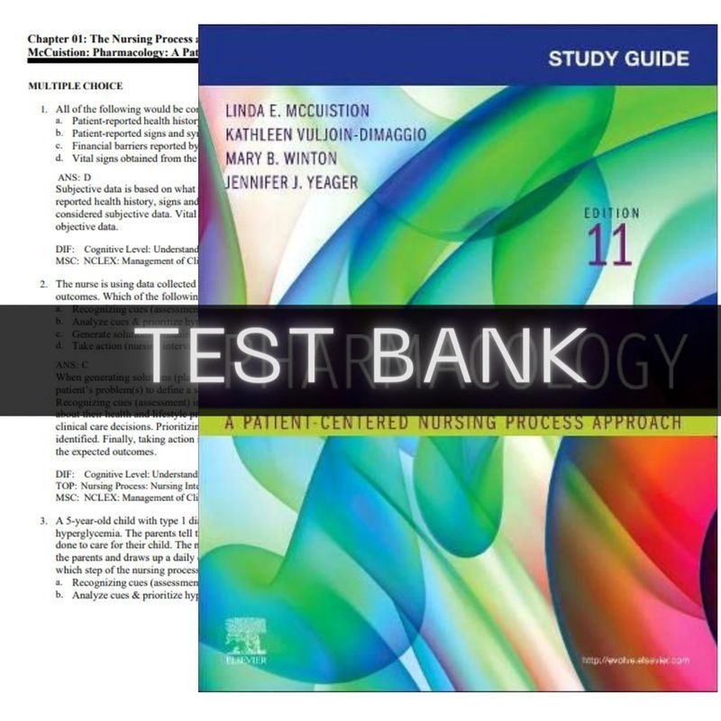 Test Bank Pharmacology: A Patient-Centered Nursing Process Approach 11th Edition by Linda E. McCuistion