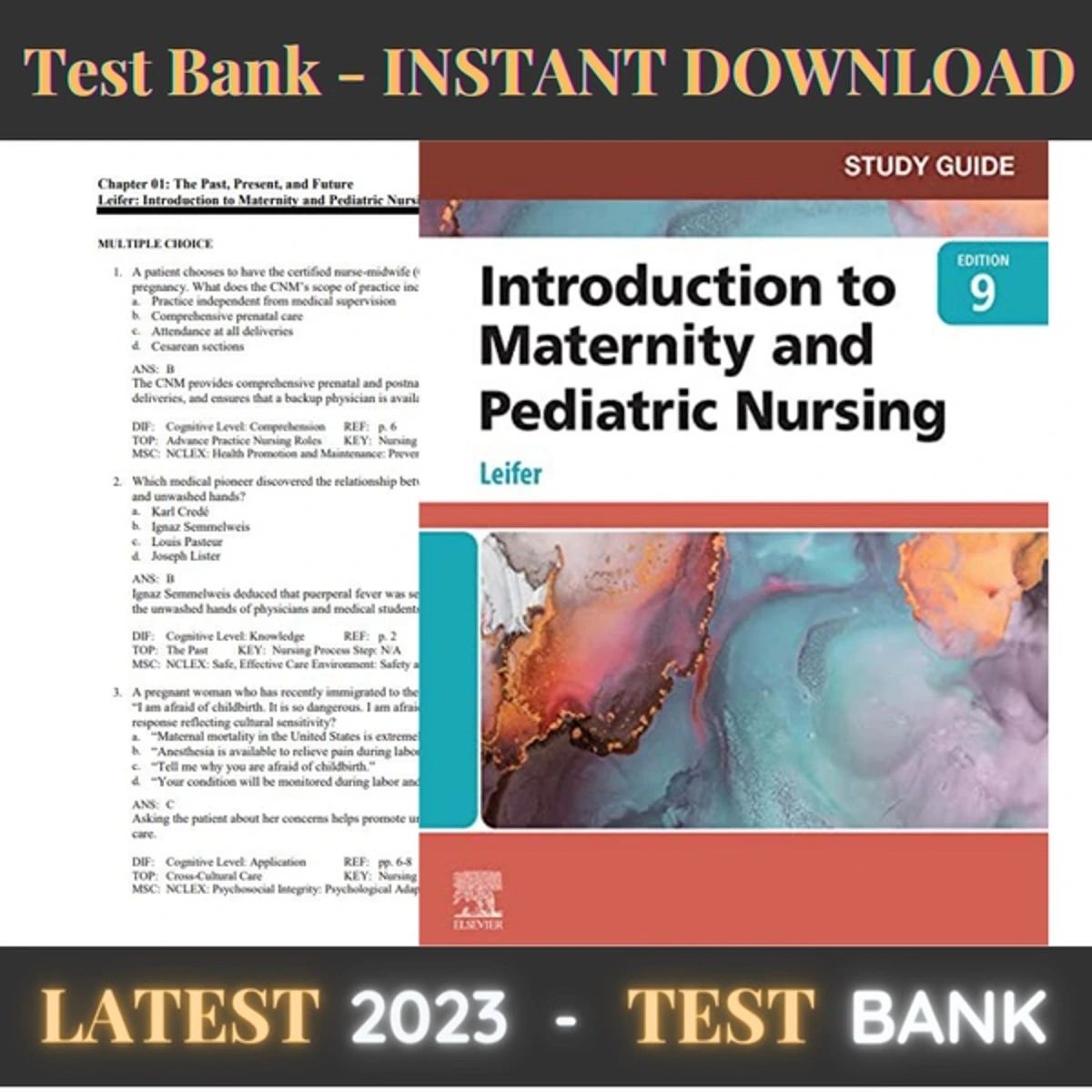 Test bank Introduction to Maternity and Pediatric Nursing 9th Edition