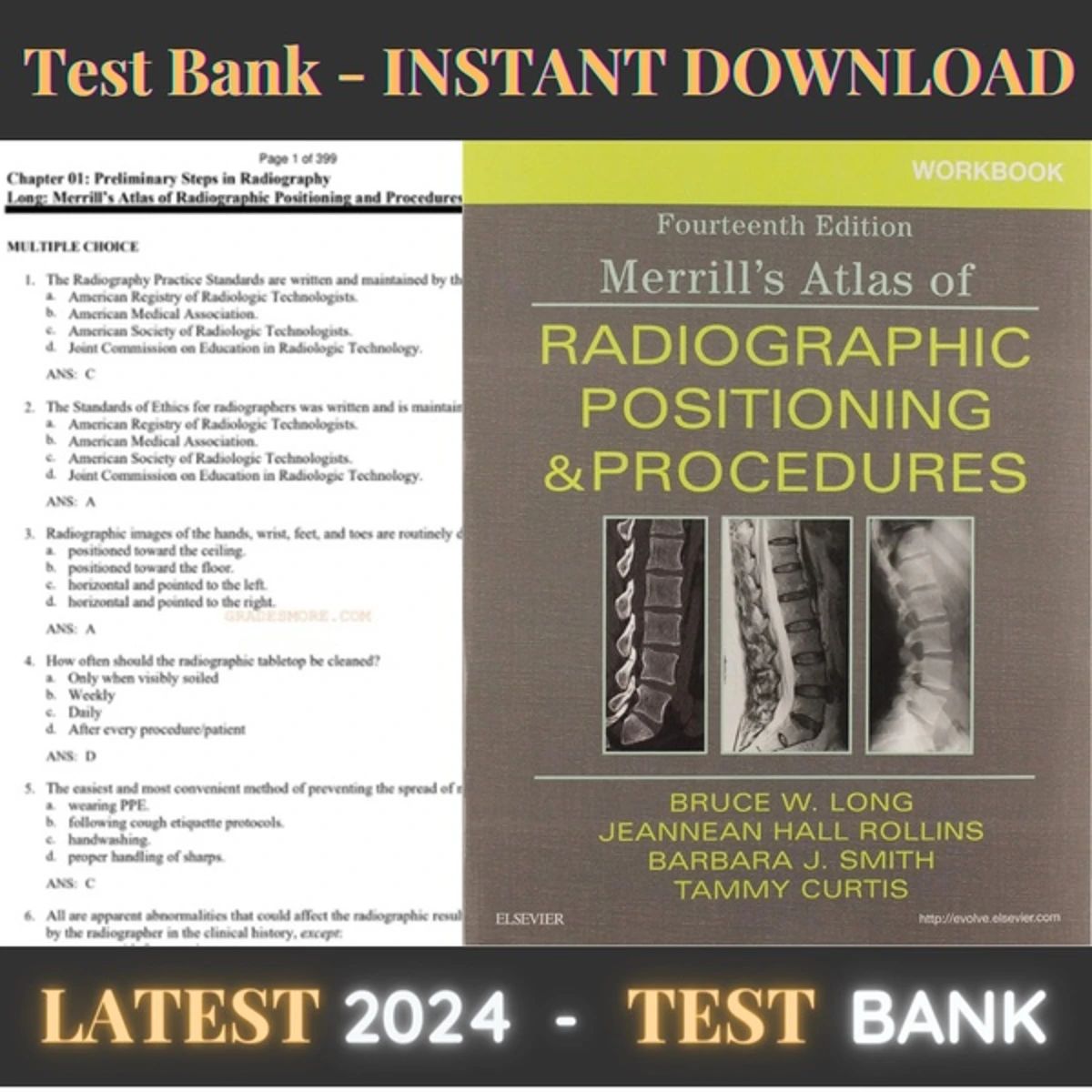 Merrill&#39;s Atlas of Radiographic Positioning and Procedures 14th Edition Long Test Bank