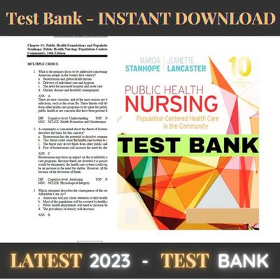 test bank Public Health Nursing Population-Centered Health Care in the Community 10th Edition Marcia Stanhope