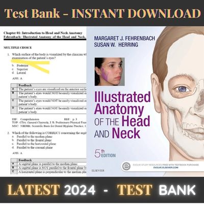 test bank  Illustrated Anatomy of the Head and Neck 5th Edition Fehrenbach Test Bank