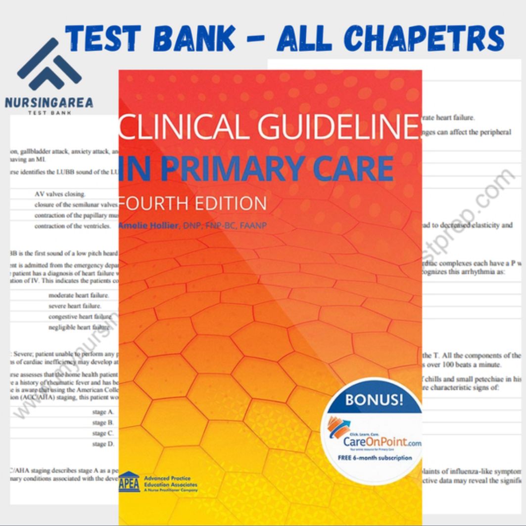 Test bank for Clinical Guidelines in Primary Care 4th Edition | All Chapters Instant Download