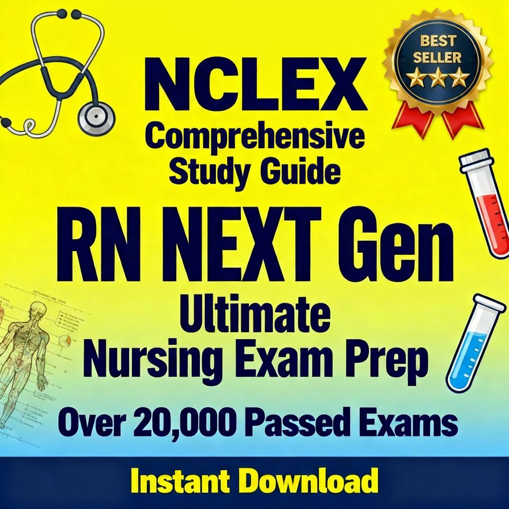 NCLEX Comprehensive Study Guide RN NEXT Gen Ultimate Nursing Exam Prep Digital Instant Download Printable