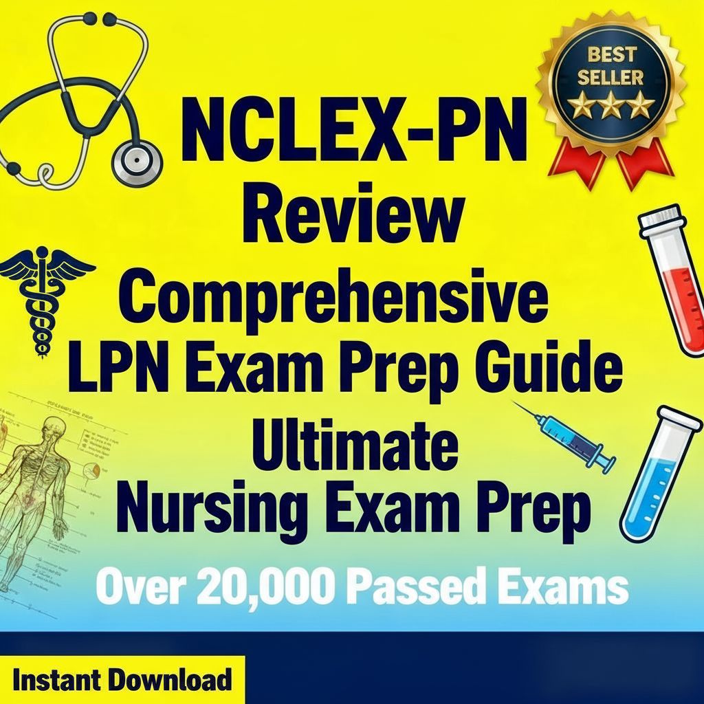 NCLEX-PN Review  Comprehensive LPN Exam Prep Guide Digital Instant Download