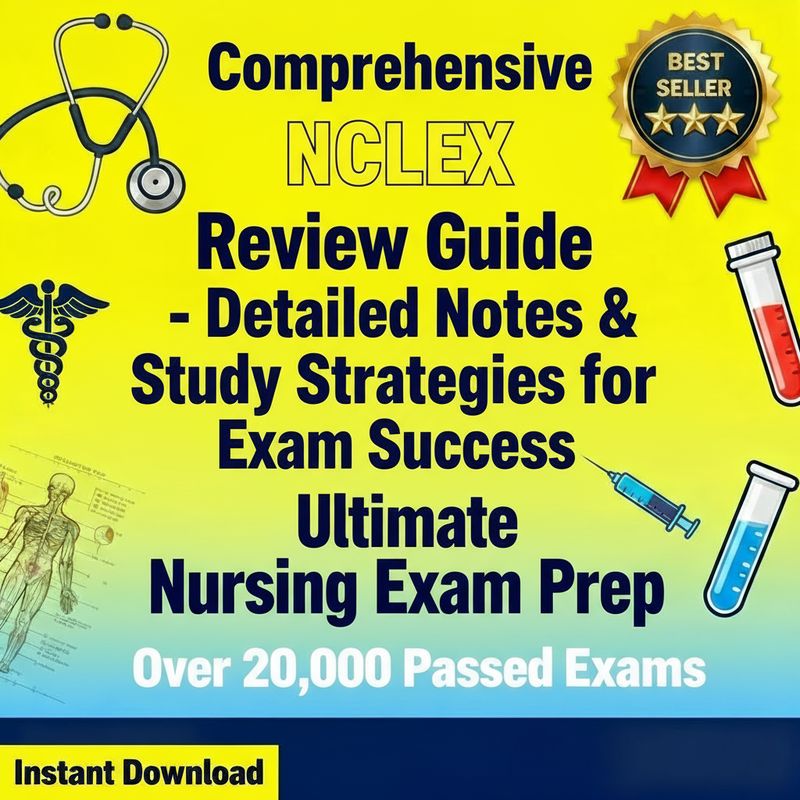 Comprehensive NCLEX Review Guide - Detailed Notes &amp; Study Strategies for Exam Success Instant Digital Download Printable