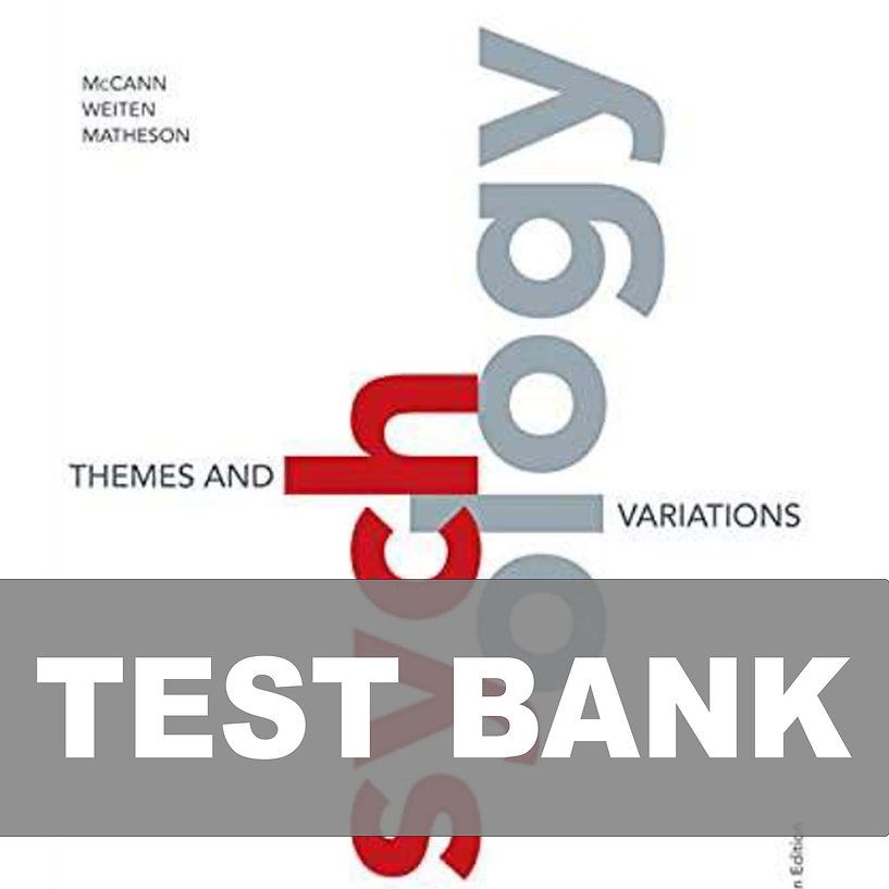 Psychology Themes and Variations 6th Canadian Edition McCann Test Bank