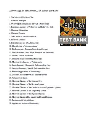 Microbiology An Introduction 14th Edition Test Bank