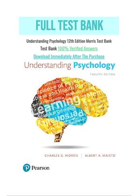 Understanding Psychology 12th Edition Morris Test Bank