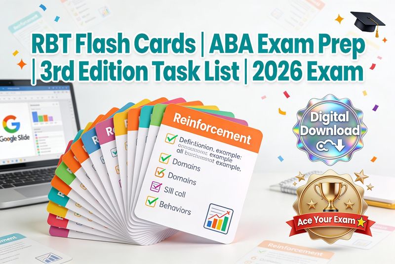 RBT Flash Cards | 3rd Edition Task List | 2026 Exam Prep ABA Exam Prep, Behavior Technician Study