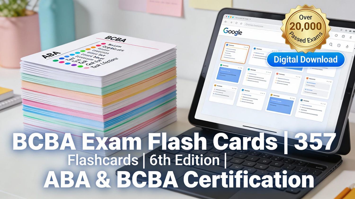 BCBA Exam Flash Cards | 357 Cards | 6th Edition | ABA Certification Behavior Therapy Digital Download