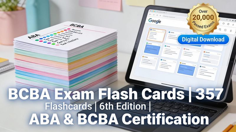 BCBA Exam Flash Cards | 357 Cards | 6th Edition | ABA Certification Behavior Therapy Digital Download
