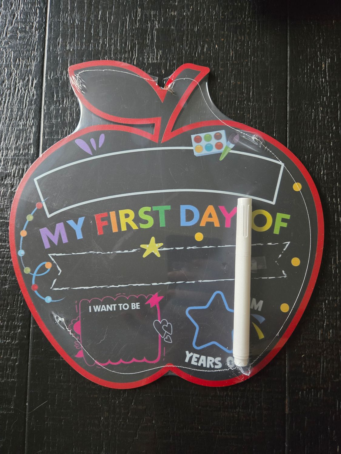 Apple First &amp; Last Day of School Chalkboard