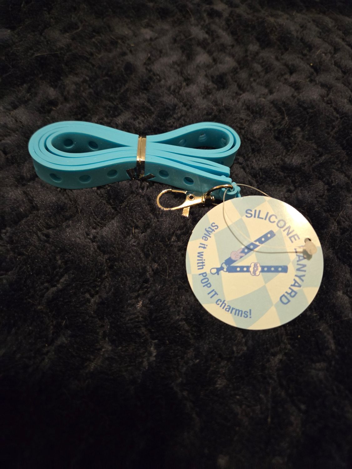 Blue silicone lanyard (Style it with POP IT charms)