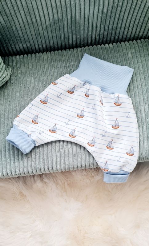 Bio Pumphose „Ahoi“ - mitwachsende Babyhose in Doppeltgrößen