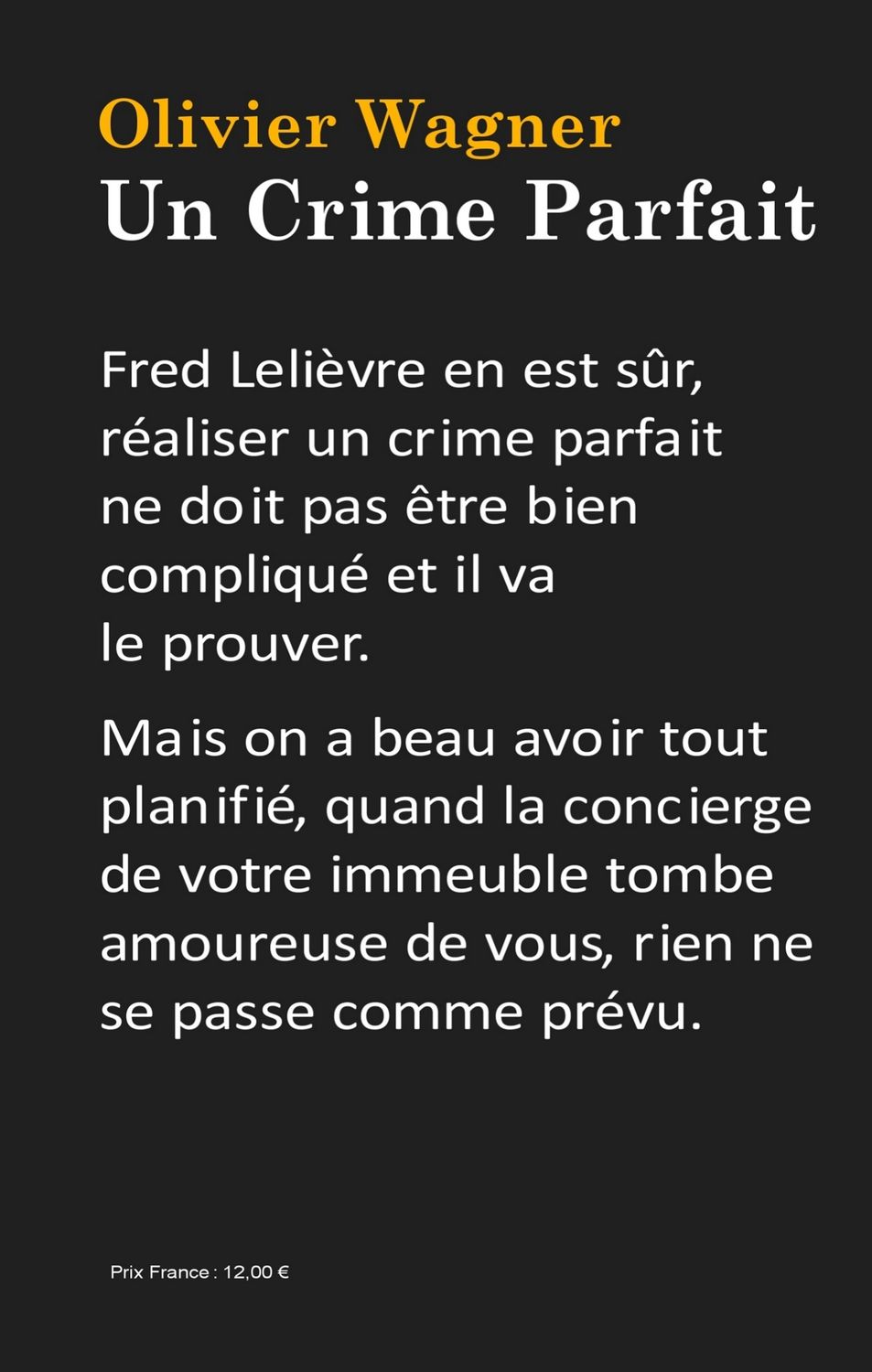Roman "Un crime parfait" Olivier Wagner