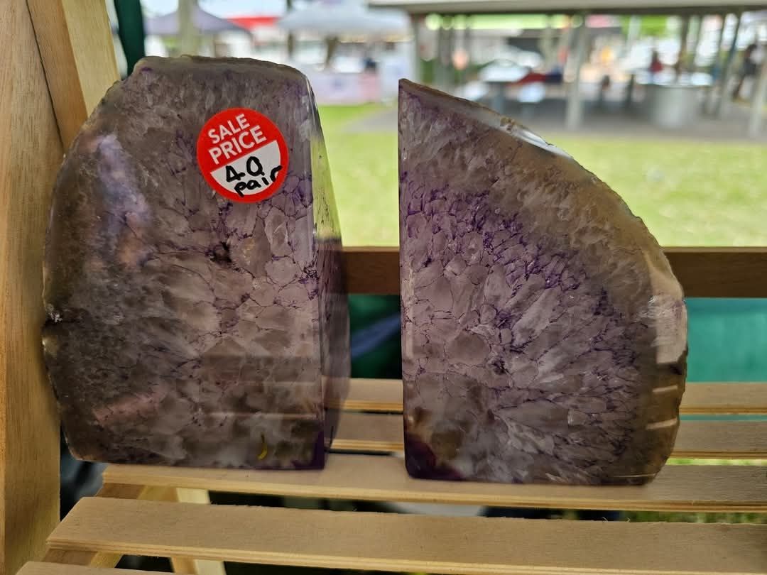 Book Ends - Agate (dyed purple)