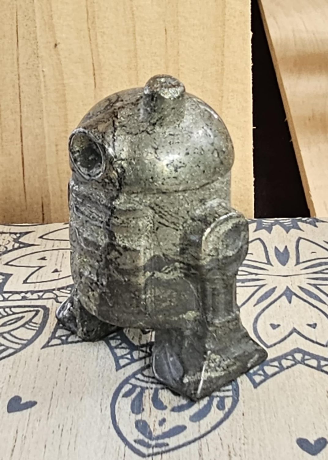 R2 D2 Pyrite Carving