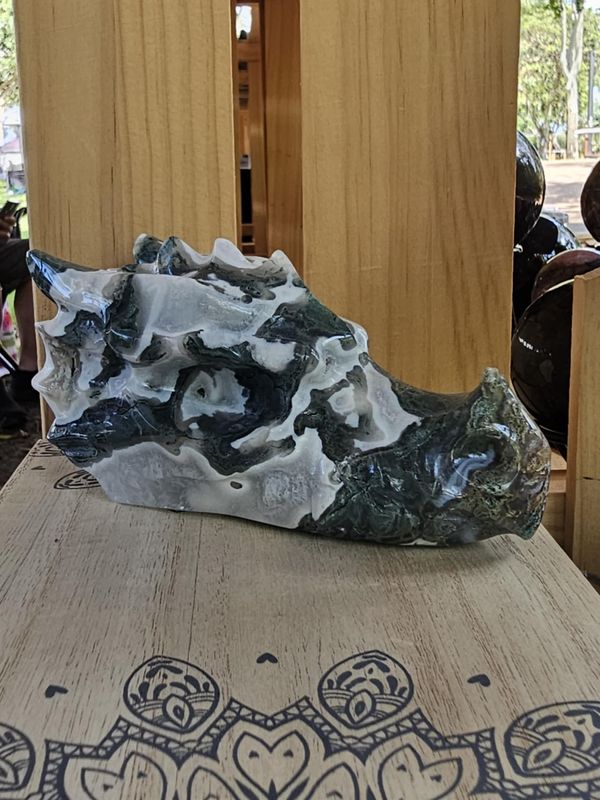 Dragon Head - Moss Agate