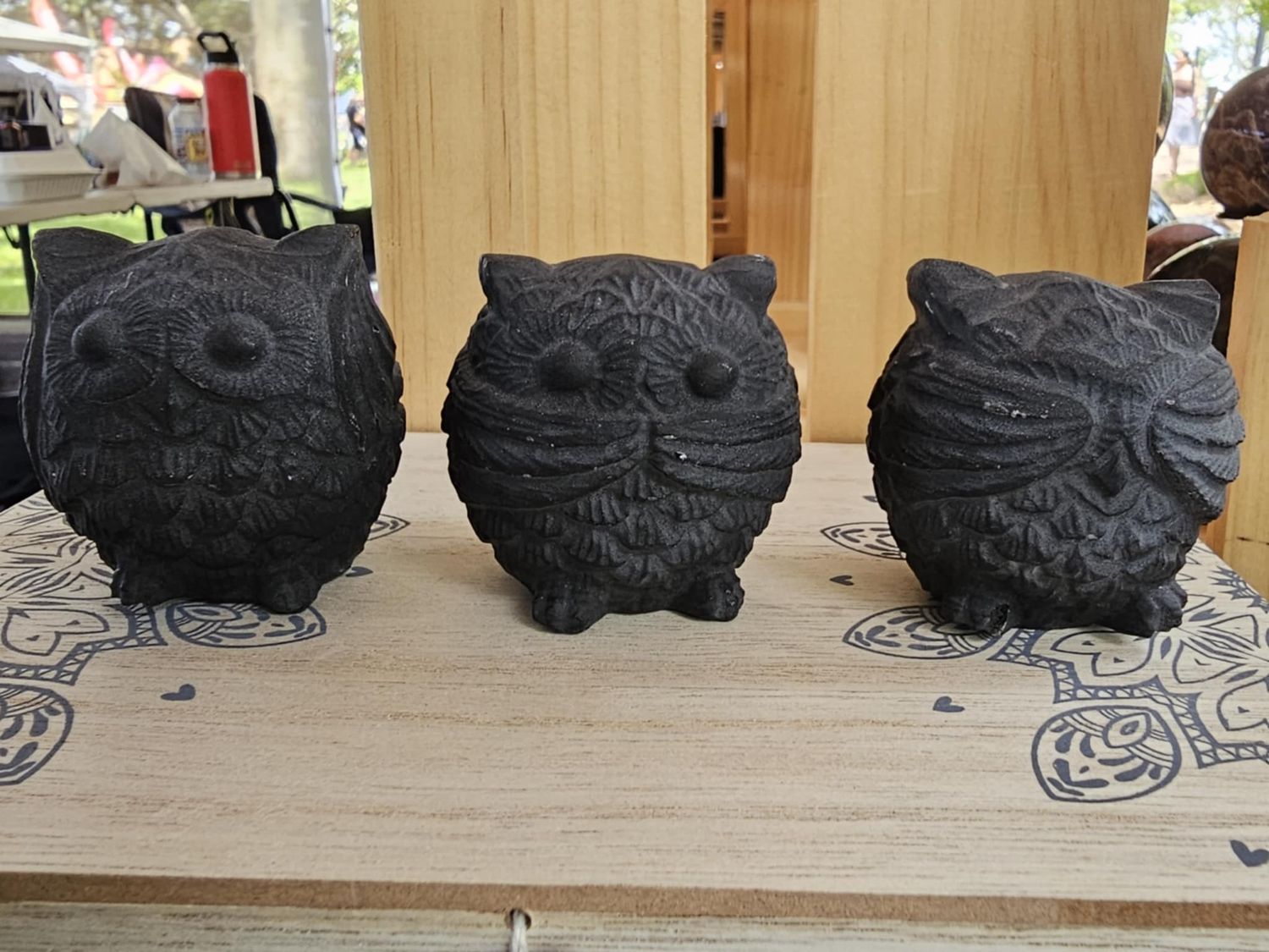 Owl Trio - See, Speak, Hear No Evil - Matte Obsidian