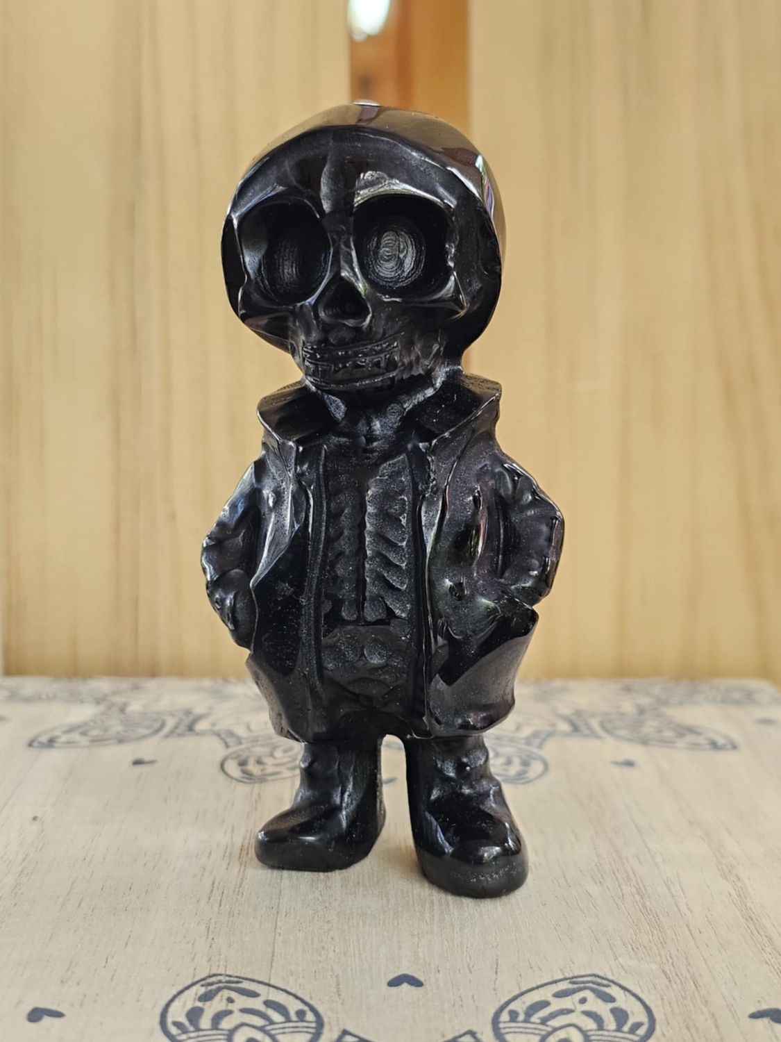 Skeleton with Hoodie - Polished Obsidian