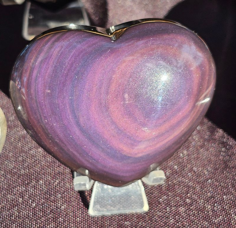 Heart rainbow obsidian