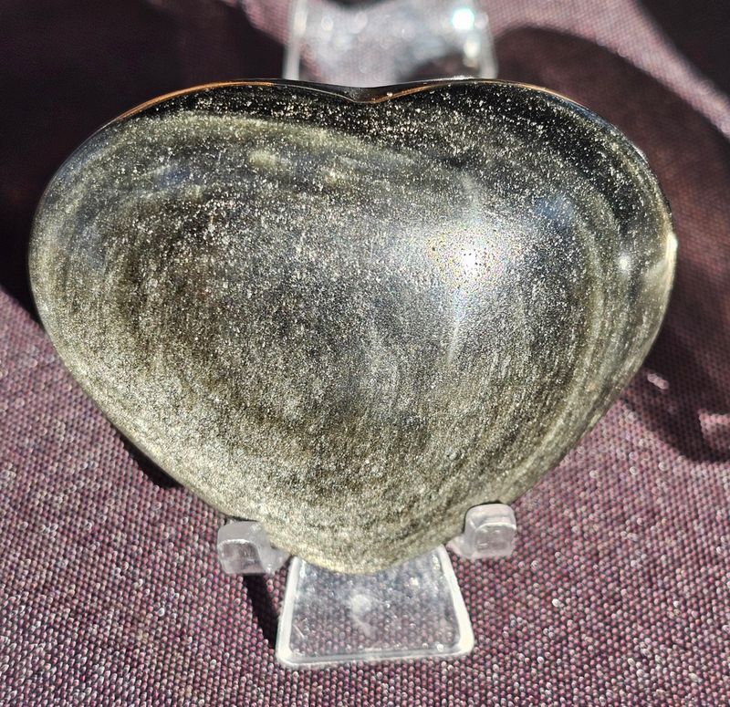 Heart silver sheen obsidian