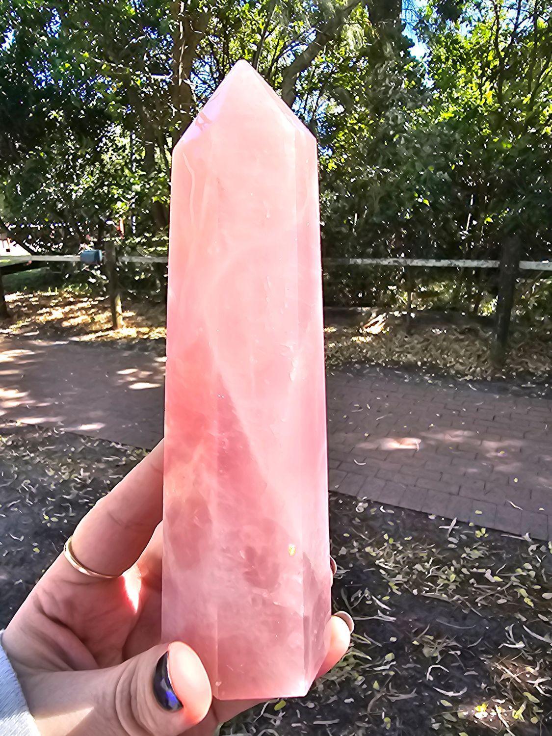 Rose quartz tower