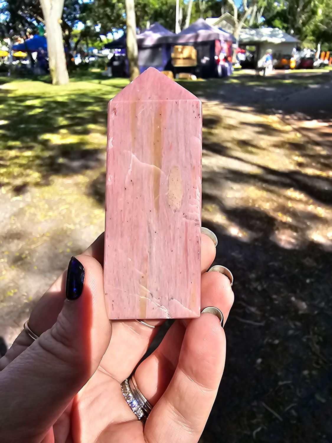 Red petrified wood tower
