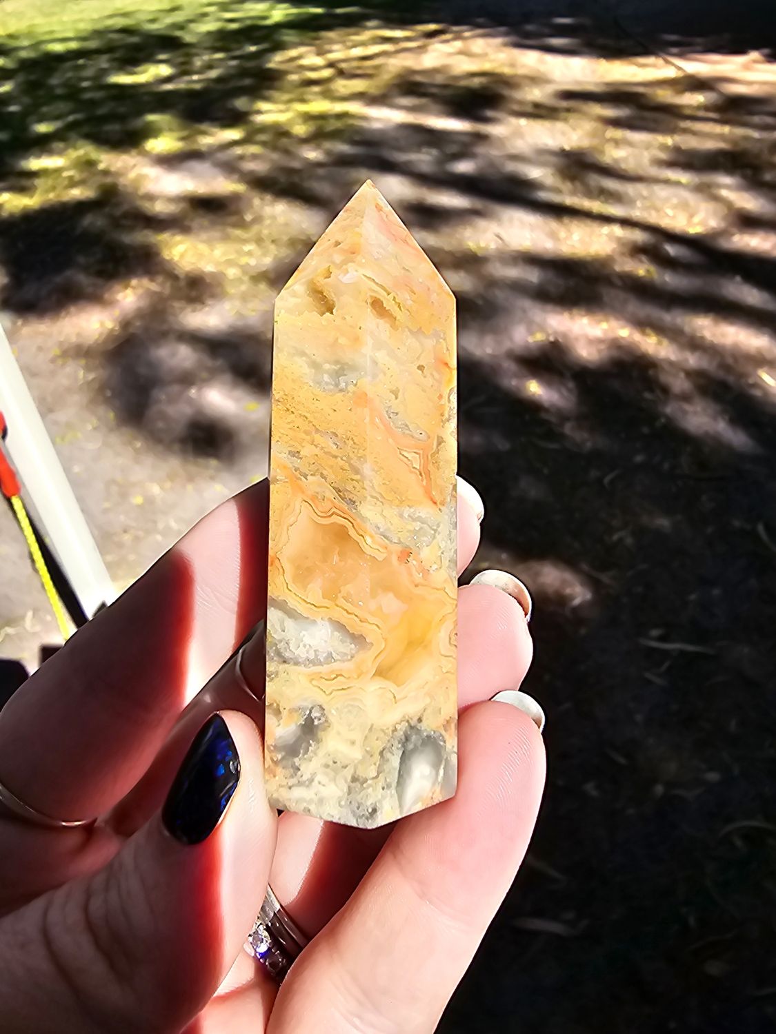 Mexican crazy lace agate tower