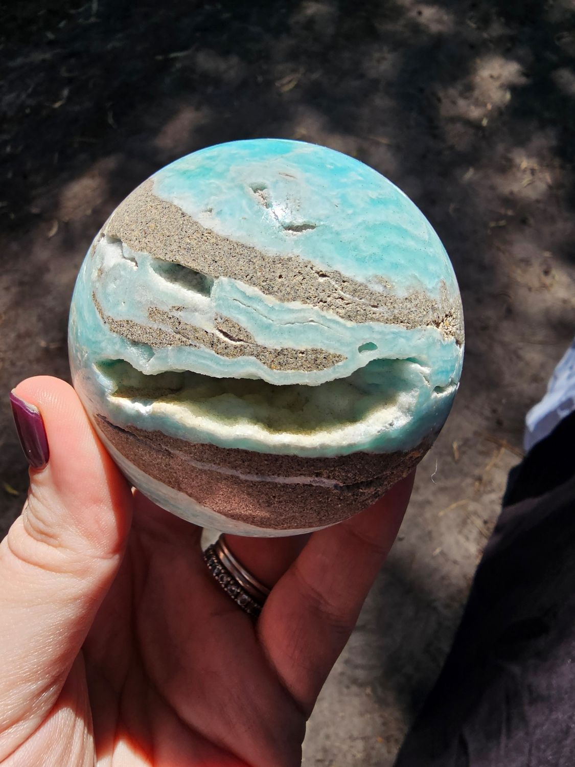Blue Aragonite Sphere