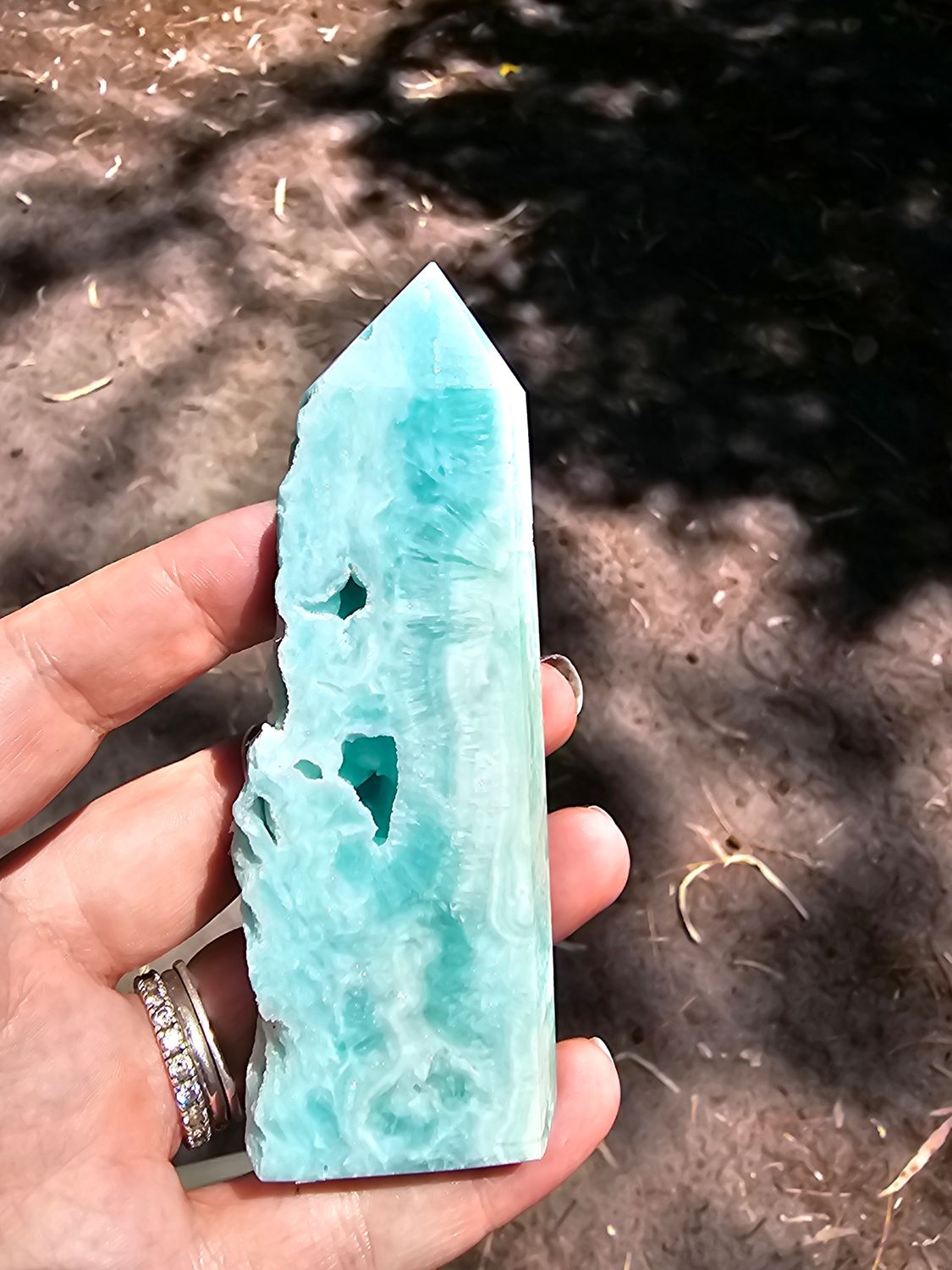 Blue hemimorphite tower