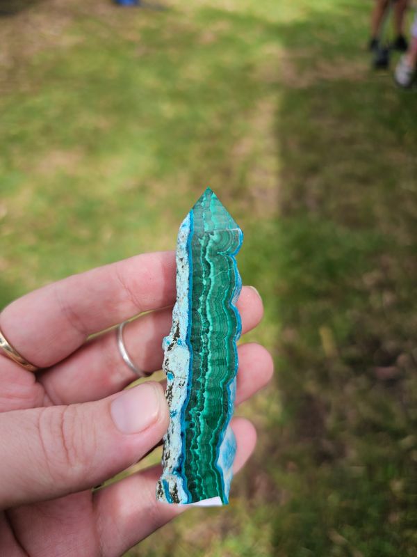 Malachite and Chrysocola tower