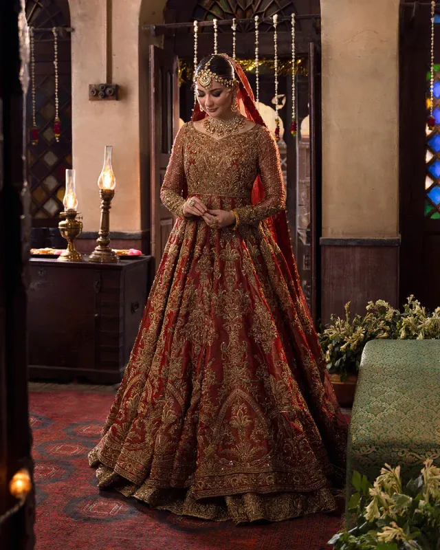 Red Bridal Dress in Frock and Lehenga Style