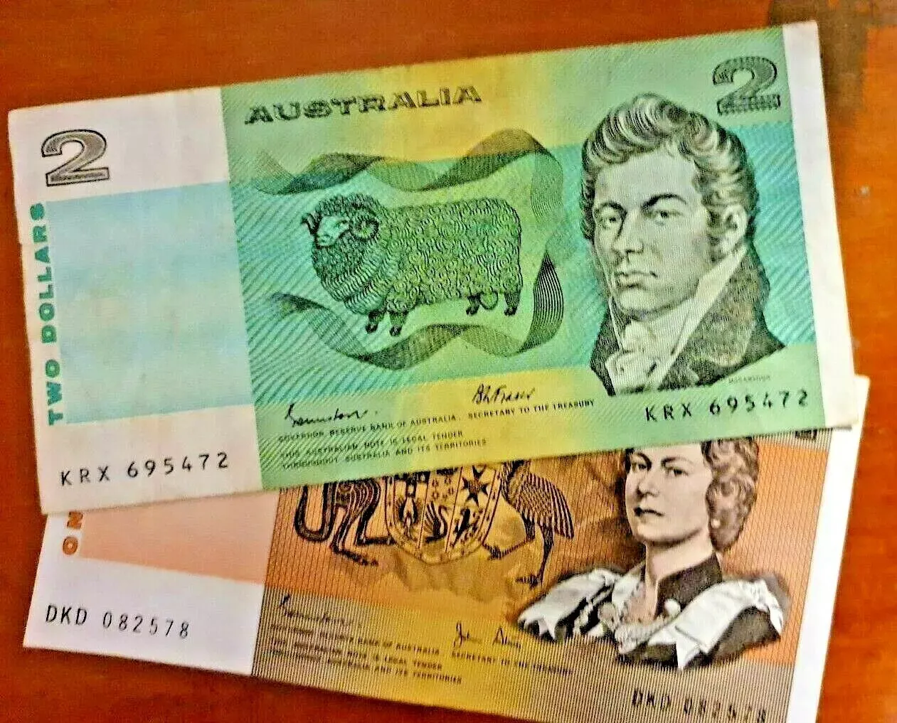 Genuine Old $1 & $2 Paper Banknotes