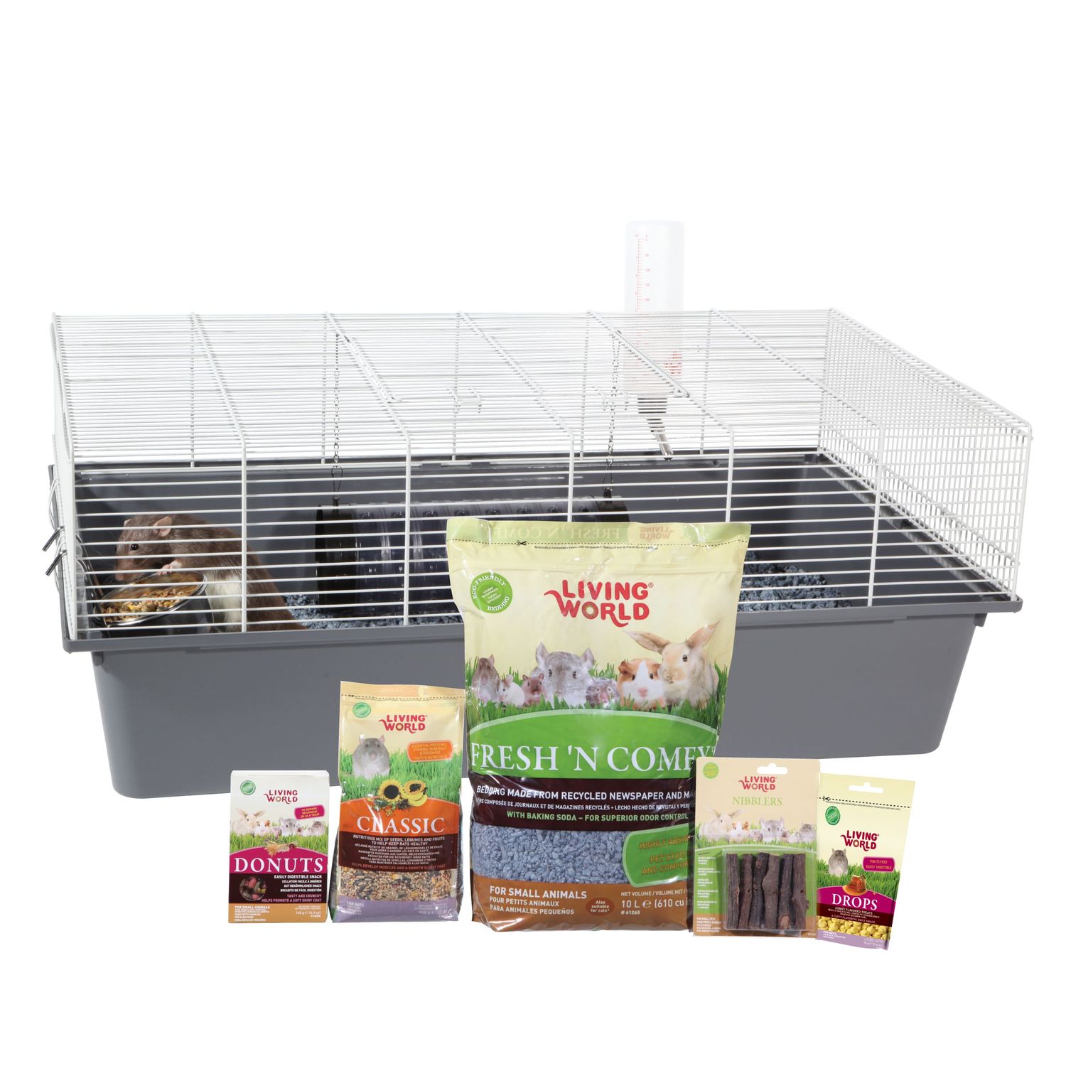 Living World equipped cage for rats
