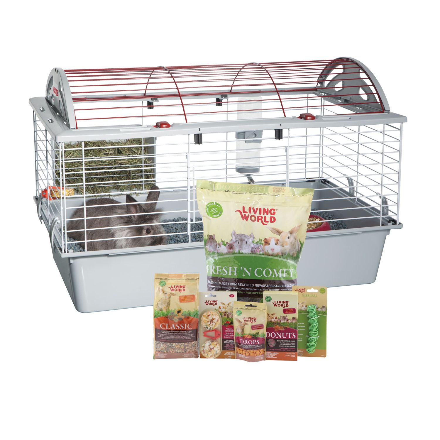 Large luxury equipped cage for rabbit and dwarf rabbit