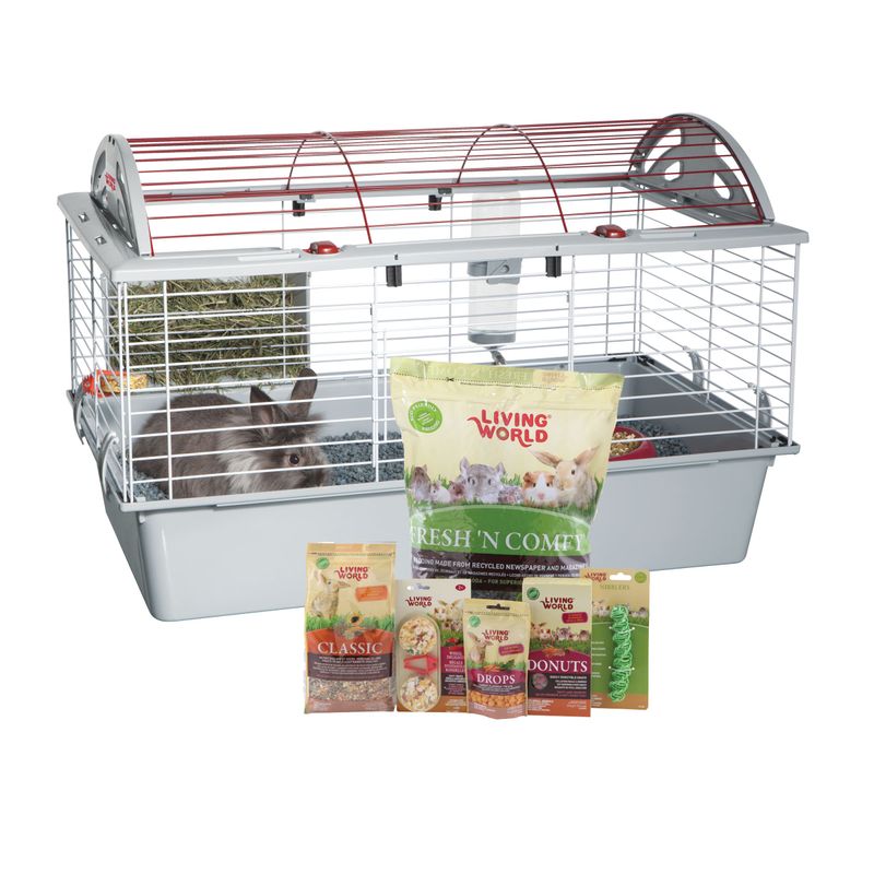 Large luxury equipped cage for rabbit and dwarf rabbit