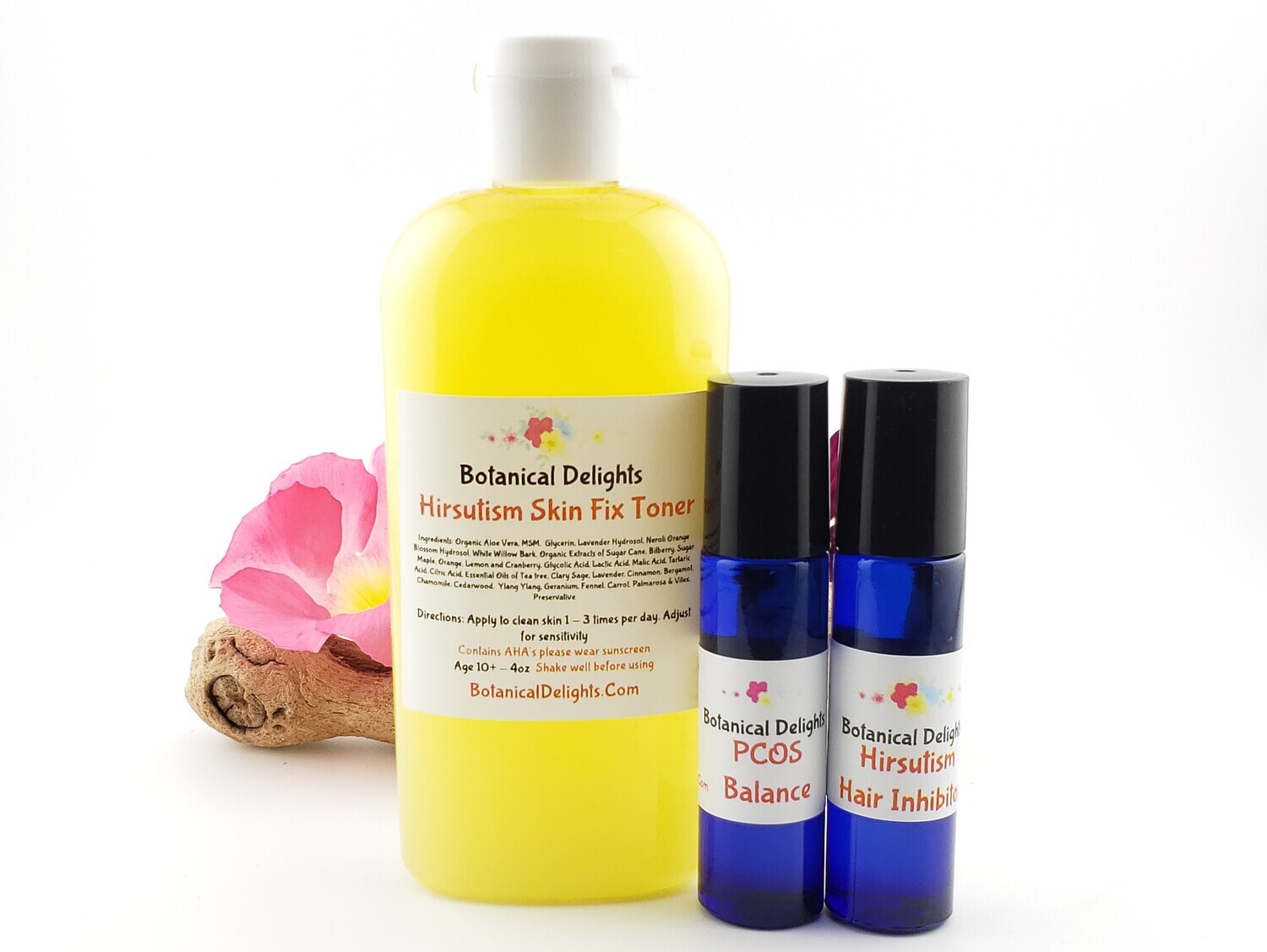 Womens Hair Growth Inhibitor, PCOS Roller and Toner - Hirsutism