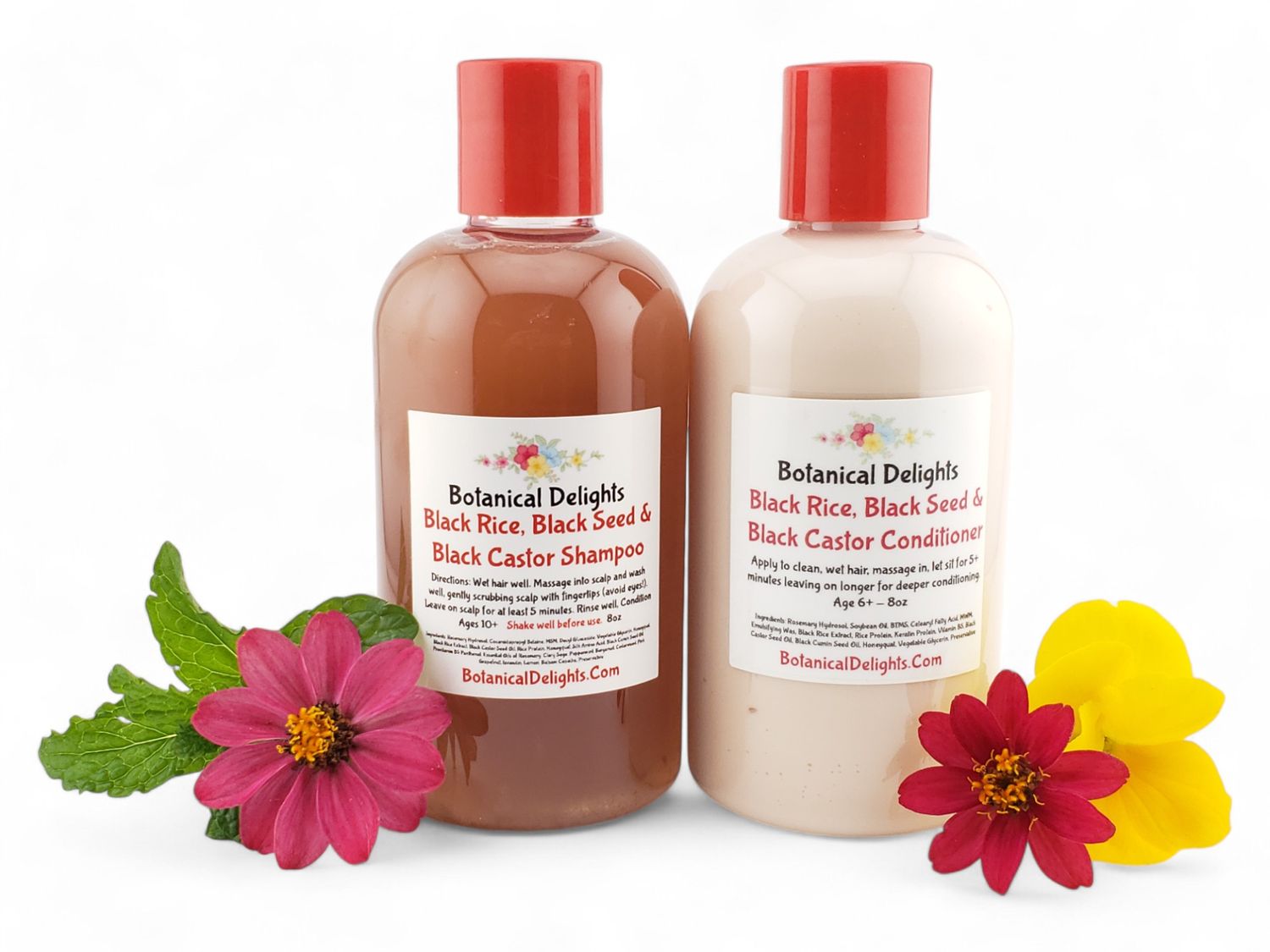 Scalp Balancing Botanical Shampoo and Conditioner - Black Rice, Black Seed &amp; Black Castor Oil