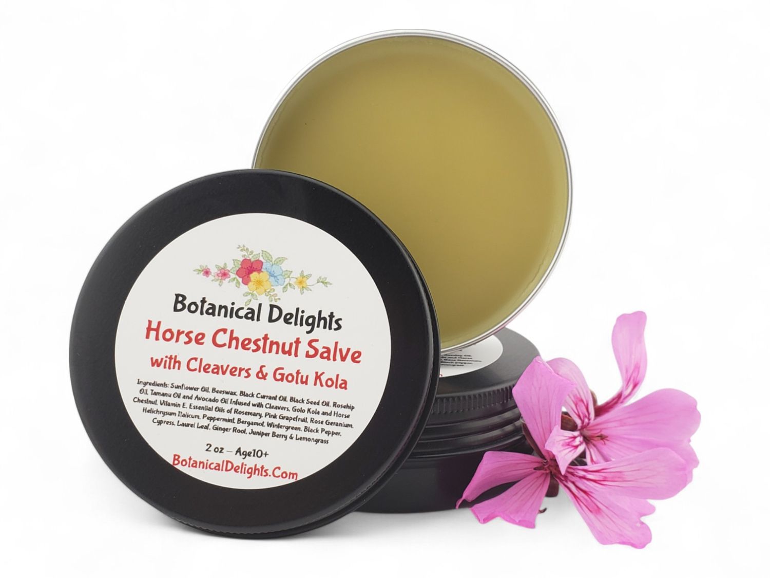 Horse Chestnut, Cleavers &amp; Gotu Kola Salve with Skin Loving Herbs and Essential Oils