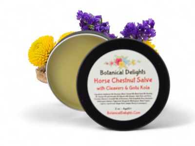 Horse Chestnut, Cleavers &amp; Gotu Kola Salve with Skin Loving Herbs and Essential Oils