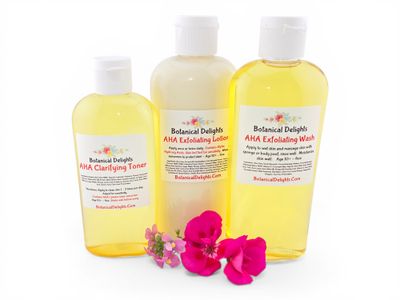 AHA Exfoliating Complete Skin Care Set - Great for Keratosis Pilaris!